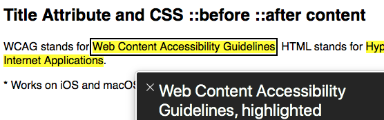Web Content Accessibility Guidelines, highlighted