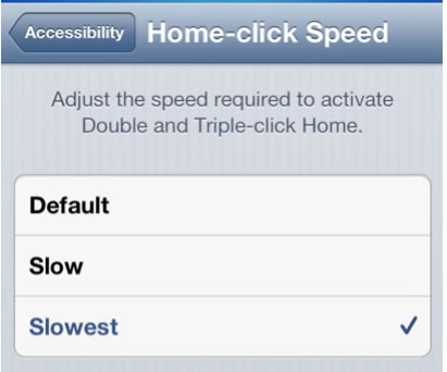home click speed settings