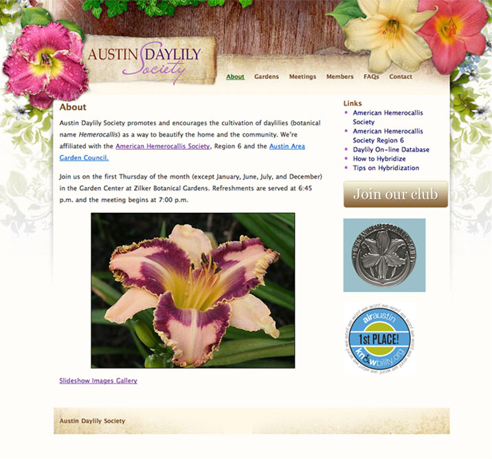 daylily site screenshot