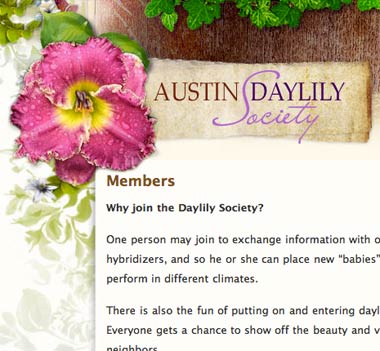 Austin Daylily Society Screenshot