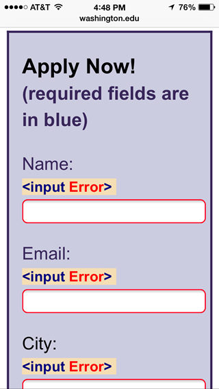 input errors