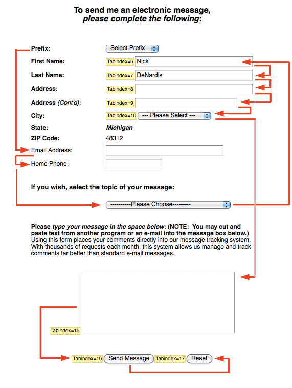 example form using tabindex plus 1 and has a messed up reading order